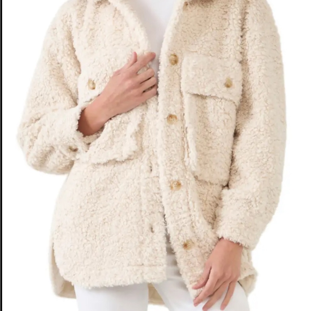 English Factory Cream Sherpa Jacket Medium NWOT